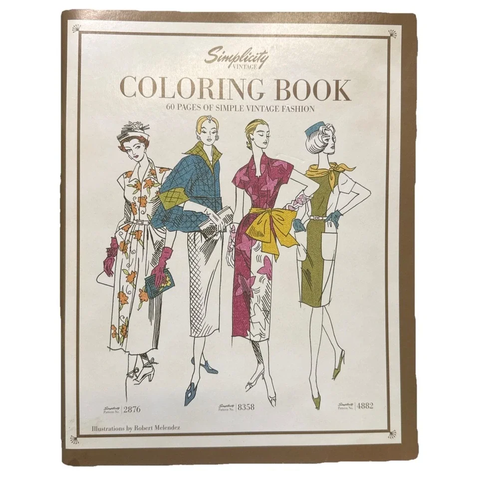 New Fashion Simplicity Sewing Vintage Pattern Clothing Store Adult Coloring Book